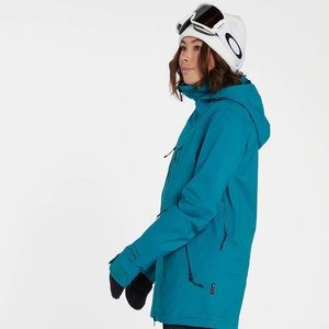 Volcom Nimbus Teal Snowboarding Ski Glacier Blue Stretch Jacket